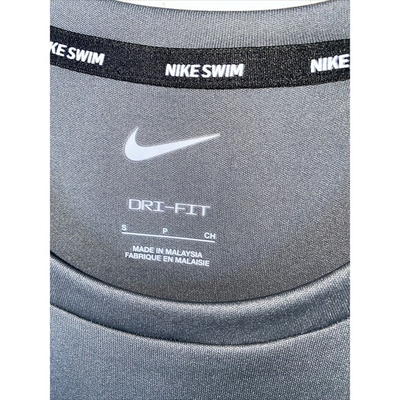 Nike Swim Shirt UPF40 Men Hydroguard Activewear Dri Fit S Gray rash guard - Picture 2 of 8